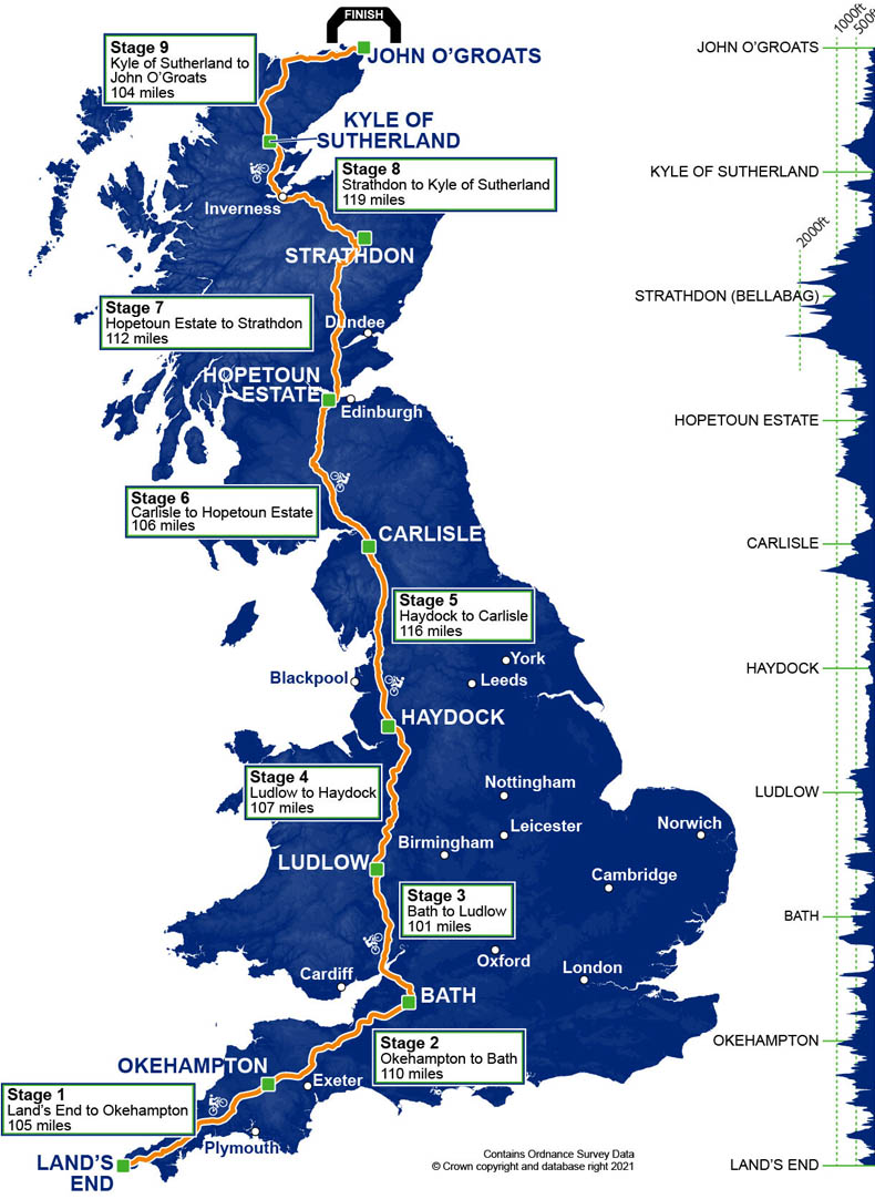 Lands End to John ‘o’ Groats Map