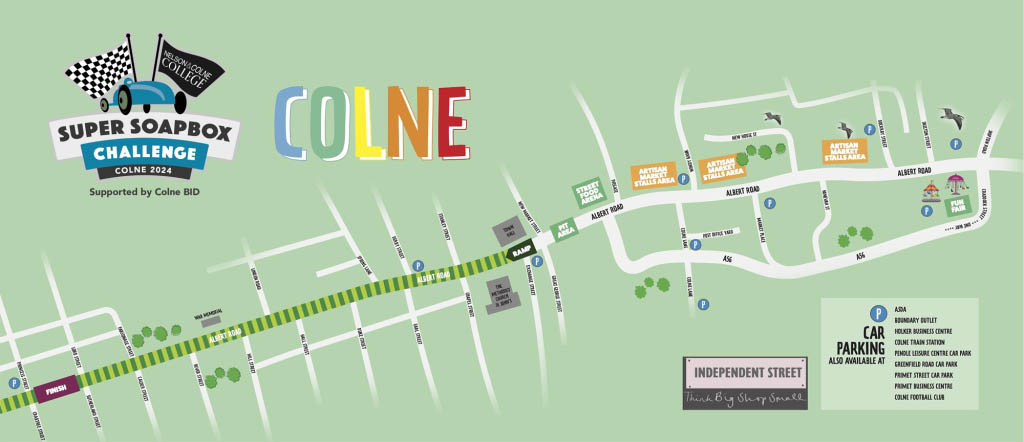 Colne Super Soapbox Challenge Track Map